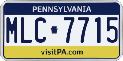 PA license plate MLC7715