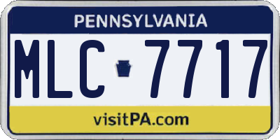 PA license plate MLC7717