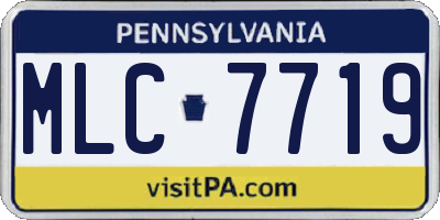 PA license plate MLC7719