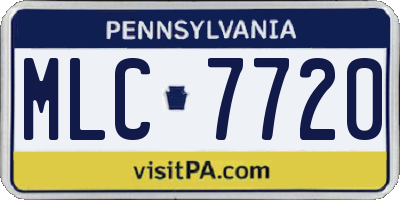 PA license plate MLC7720