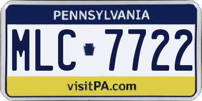 PA license plate MLC7722