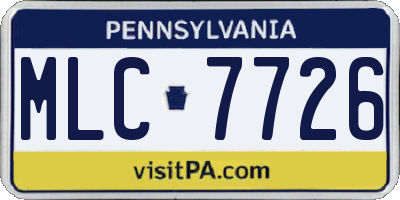 PA license plate MLC7726
