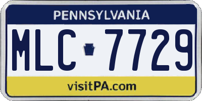 PA license plate MLC7729