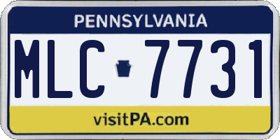 PA license plate MLC7731