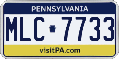 PA license plate MLC7733