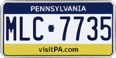 PA license plate MLC7735