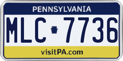 PA license plate MLC7736