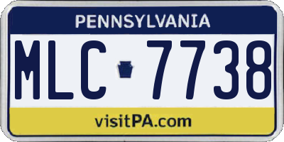PA license plate MLC7738