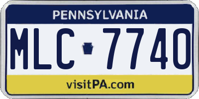 PA license plate MLC7740
