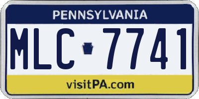 PA license plate MLC7741