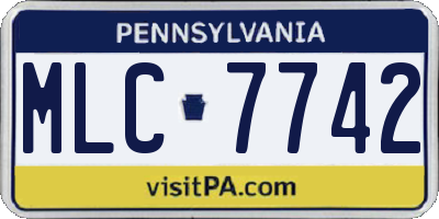 PA license plate MLC7742