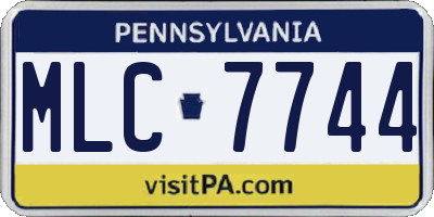 PA license plate MLC7744