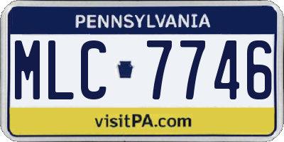 PA license plate MLC7746