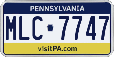 PA license plate MLC7747