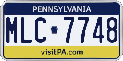 PA license plate MLC7748