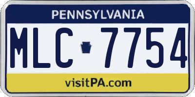 PA license plate MLC7754