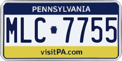 PA license plate MLC7755
