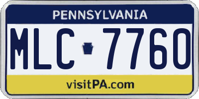 PA license plate MLC7760