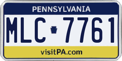 PA license plate MLC7761