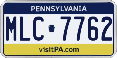 PA license plate MLC7762