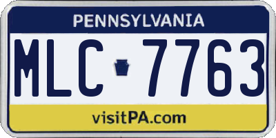 PA license plate MLC7763