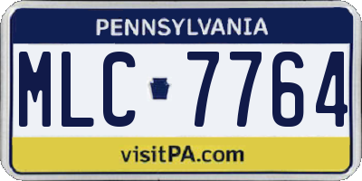 PA license plate MLC7764