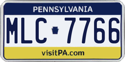 PA license plate MLC7766