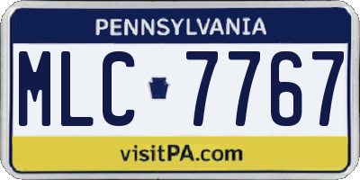PA license plate MLC7767