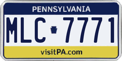PA license plate MLC7771