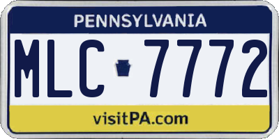 PA license plate MLC7772