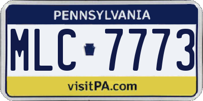 PA license plate MLC7773