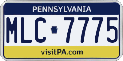 PA license plate MLC7775