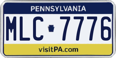 PA license plate MLC7776