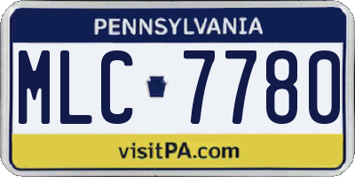 PA license plate MLC7780