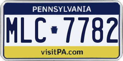 PA license plate MLC7782
