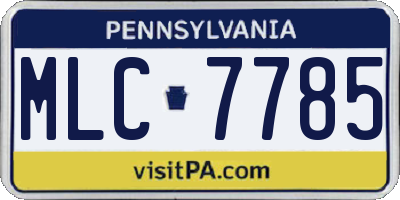 PA license plate MLC7785