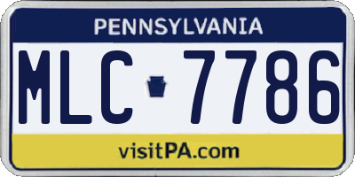 PA license plate MLC7786
