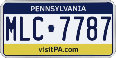 PA license plate MLC7787