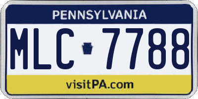 PA license plate MLC7788