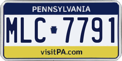 PA license plate MLC7791