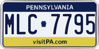 PA license plate MLC7795
