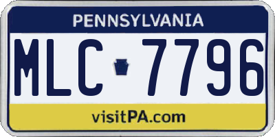 PA license plate MLC7796