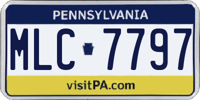 PA license plate MLC7797