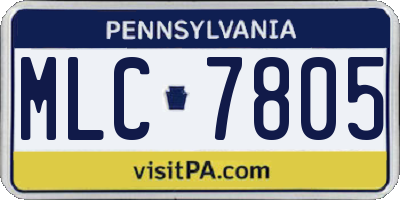 PA license plate MLC7805
