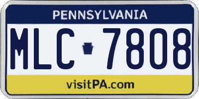 PA license plate MLC7808
