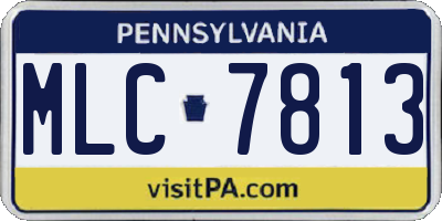 PA license plate MLC7813