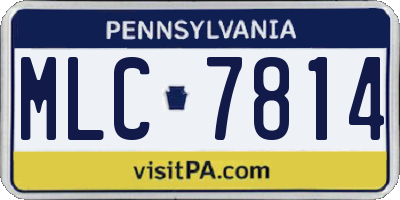PA license plate MLC7814