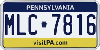 PA license plate MLC7816