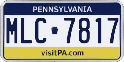 PA license plate MLC7817