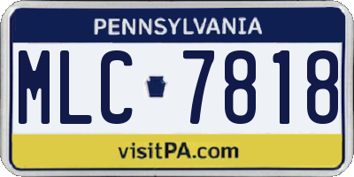 PA license plate MLC7818